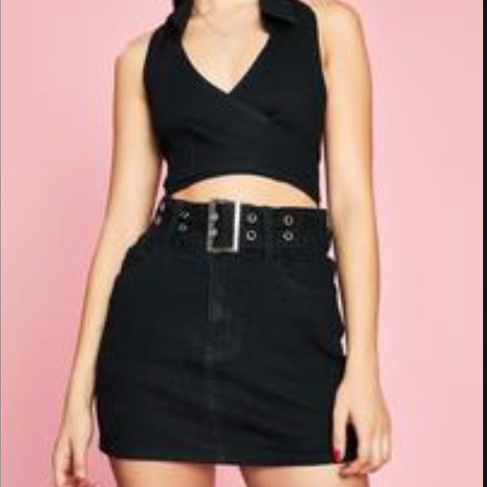 Eyelet belt skirt